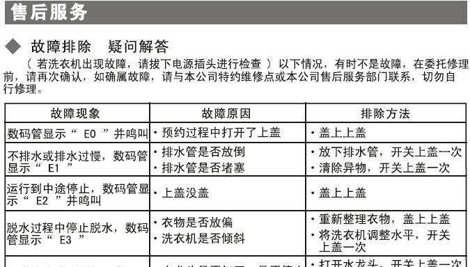 三洋洗衣机EF2故障处理及维修方法（解决洗衣机EF2故障的有效方法）